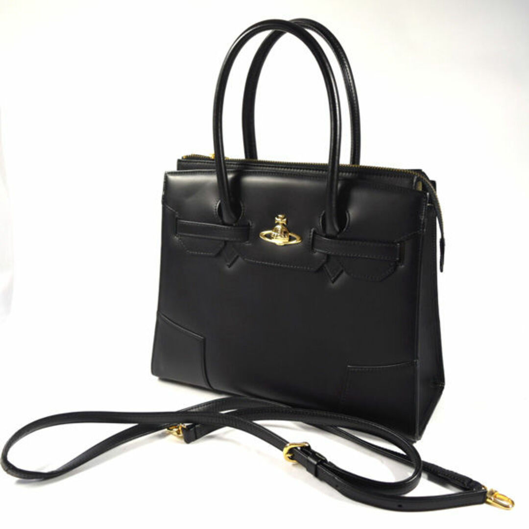 Vivienne Westwood / ヴィヴィアンウエストウッド ■ 2wayバッグ プレーン レザー ブラック バッグ / バック / BAG / 鞄 / カバン VW1  [0990011105]