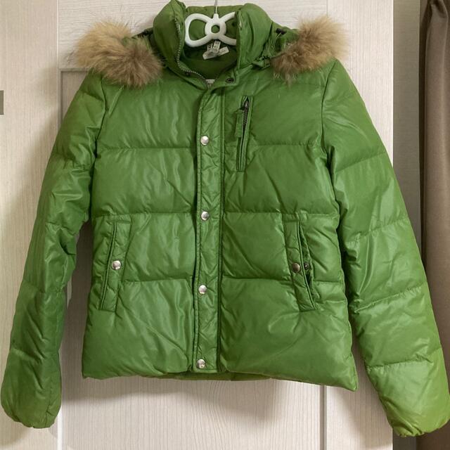 ダウン　グリーン系　M レディースのジャケット/アウター(ダウンジャケット)の商品写真