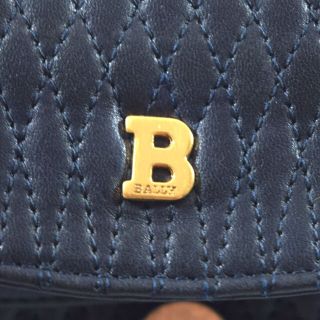 BALLY バリー チェーンショルダーバッグ　ラムレザー　金ロゴ　マトラッセ　黒