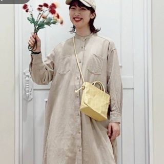 スタジオクリップ 完売PUペーパーライクミニショルダーバック新品 イエロー