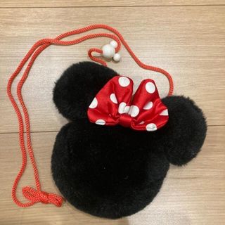 ディズニー(Disney)のミニー　ポシェット　もこもこ　黒(その他)