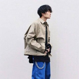 ジエダ(Jieda)のjieda トレンチシャツ　trench shirt ブラック(シャツ)