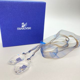 スワロフスキー(SWAROVSKI)のFukulchi様専用 スワロフスキー ダブルドロップリボンネックレス(ネックレス)