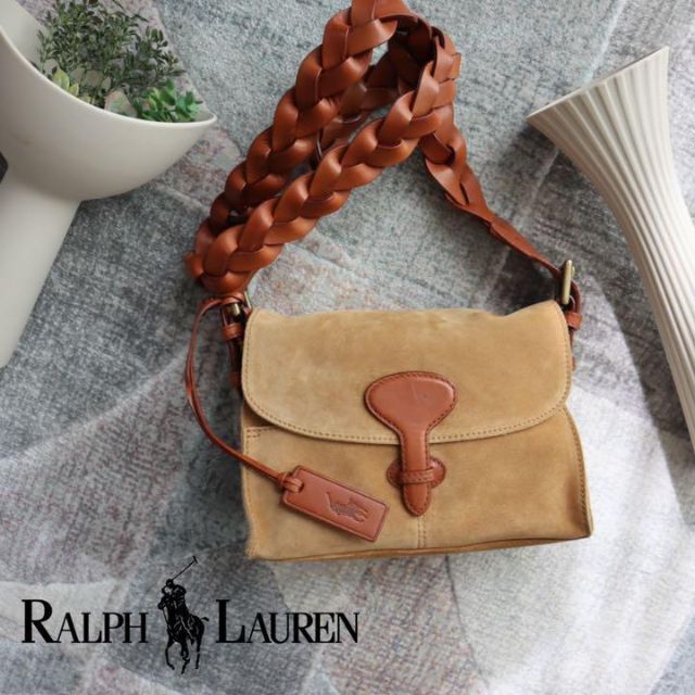 POLO RALPH LAUREN(ポロラルフローレン)のポロラルフローレン　ショルダーバッグ　ブラウン　袋付　スエード レディースのバッグ(ショルダーバッグ)の商品写真