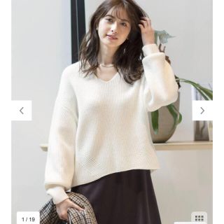 ニジュウサンク(23区)の23区　カシミヤブレンドバルキー Vネックニット(ニット/セーター)