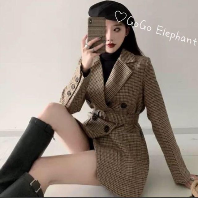 レトロ♡チェック柄 英国風 ♪ジャケット コート チェック柄 ベルト付き | フリマアプリ ラクマ レトロ♡チェック柄 英国風 ♪ジャケット コート チェック柄 ベルト付き | フリマアプリ ラクマ