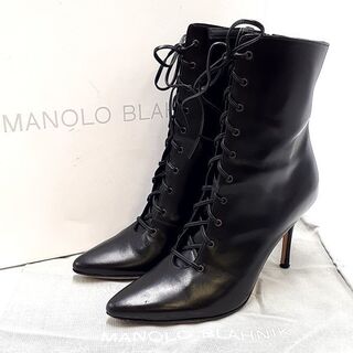マノロブラニク(MANOLO BLAHNIK)のマノロブラニク ショートブーツ 35 22cm相当 01-22101805-A5(ブーツ)