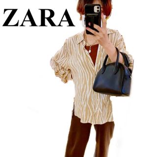 ザラ(ZARA)のZARA アニマルプリントシャツ ベージュXS(シャツ/ブラウス(長袖/七分))