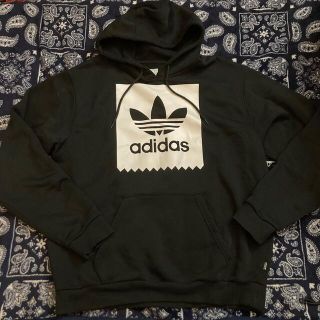 アディダス(adidas)の美品レア adidas アディダス オリジナルス パーカー 黒白 XL ブラック(パーカー)