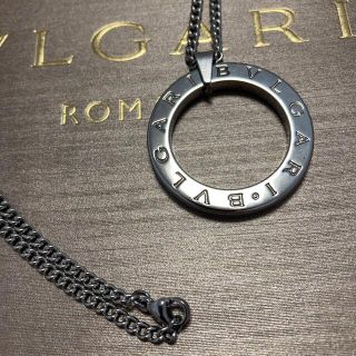 BVLGARI - ブルガリ正規品 人気フルロゴチャームネックレス極美品の