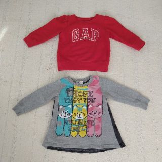 ギャップ(GAP)のトレーナー 女の子  裏起毛 95 GAP ねこ(Tシャツ/カットソー)