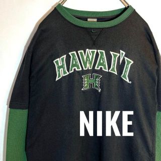 ナイキ(NIKE)の【希少種】NIKE オレゴン　カレッジロゴ　90s 長袖Tシャツ　バイカラー(Tシャツ/カットソー(七分/長袖))