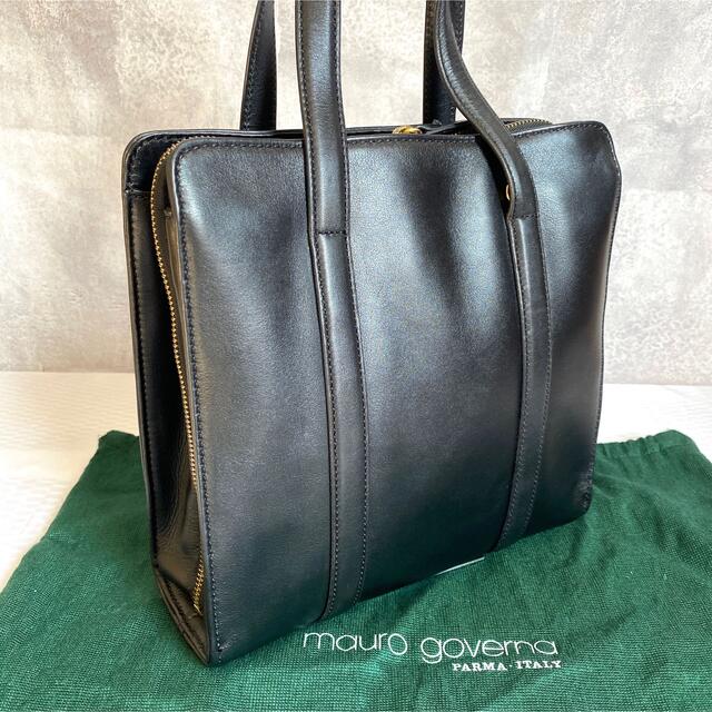 MAURO GOVERNA BLACK トリヨンレザー ハンドバッグ