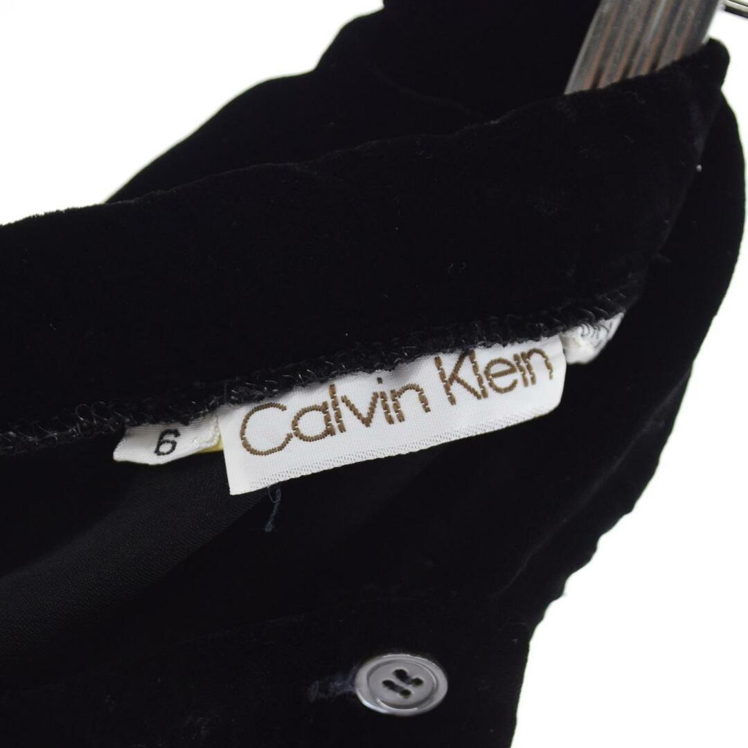 Calvin Klein(カルバンクライン)の古着 80年代 カルバンクライン Calvin klein 前開き ベロア ハーフ丈 Aラインスカート USA製 レディースM ヴィンテージ /eaa225476 レディースのスカート(ひざ丈スカート)の商品写真