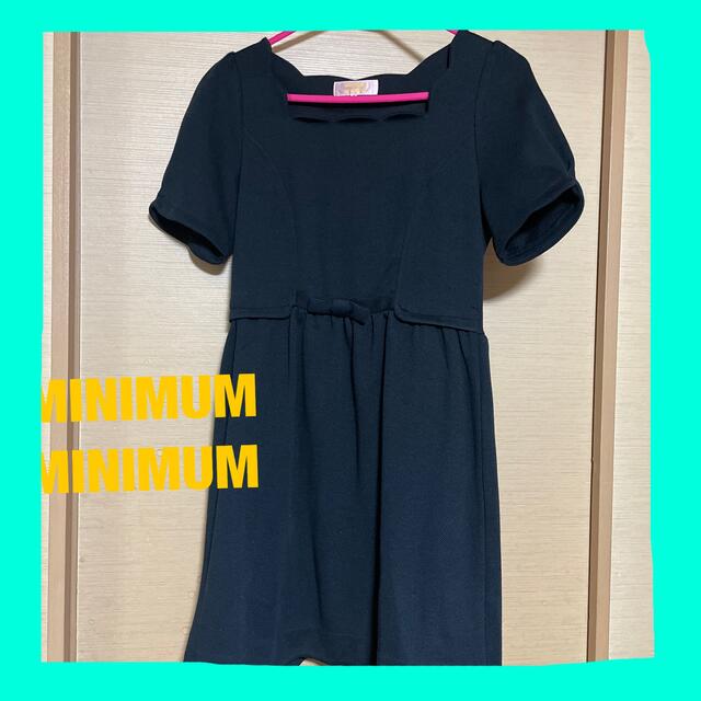 MINIMUM(ミニマム)の✾MINIMUM MINIMUM 黒ワンピース ✾  半袖 スカラップ レディースのワンピース(ひざ丈ワンピース)の商品写真