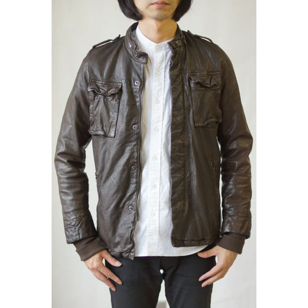 トゥモローランド/TOMORROWLAND ジャケット JKT アウター メンズ 男性 男性用 レザー 革 本革 ダークブラウン 茶 ブラウン Edition ライダース エディション シワ加工 | フリマアプリ ラクマ