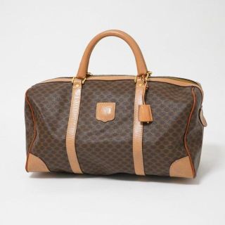 celine - 【良品】セリーヌ マカダム柄 ボストンバッグ ハンドバッグ ノベルティ付き 良品【CELINE】セリーヌ マカダム ミニボストン トリオンフ レザー ハンドバッグ