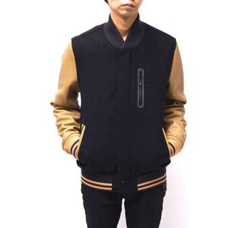 ナイキ(NIKE)のナイキ／NIKE  ジャケット JKT アウター メンズ 男性 男性用 ウール 毛 ブラック 黒 NSW DESTROYER JACKET デストロイヤージャケット 袖レザー 革(ダッフルコート)