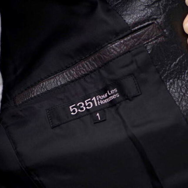 5351プールオム/5351POUR LES HOMMES ジャケット JKT アウター メンズ 男性 男性用 レザー 革 本革 ブラック 黒 ブレザー テーラードジャケット