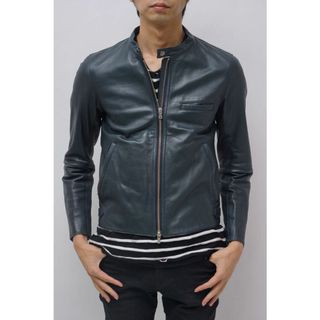 エディフィス／EDIFICE ライダース ジャケット JKT アウター メンズ 男性 男性用 レザー 革 本革 ネイビー 紺  13-011-300-1032-3-0 シングルライダース 羊革 ラムレザー