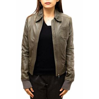 ディーゼル(DIESEL)のディーゼル／DIESEL  ブルゾン ジャケット JKT アウター レディース 女性 女性用 レザー 革 本革 オリーブ カーキ 羊革 ラムレザー RN93243 CA25594 ライダース(ロングコート)