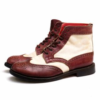 トリッカーズ(Trickers)のトリッカーズ／Tricker's ブーツ シューズ 靴 ビジネス メンズ 男性 男性用コットン 綿 キャンバス レザー 革 ブラウン 茶 YAMANE DELUXE別注モデル カントリーブーツ EVISU(ブーツ)