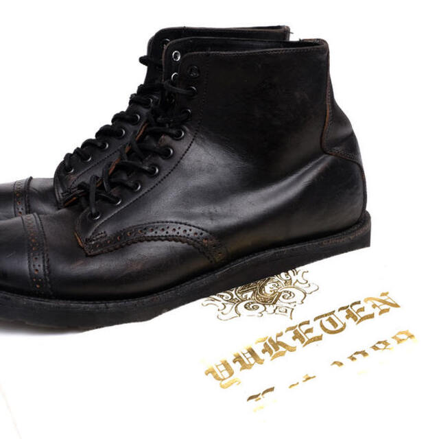 ユケテン／YUKETEN ブーツ シューズ 靴 ビジネス メンズ 男性 男性用レザー 革 本革 ブラック 黒 13202-2 Johnson Boot キャップトゥ レースアップブーツ
