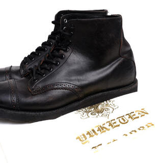 ユケテン／YUKETEN レースアップブーツ シューズ 靴 メンズ 男性 男性用レザー 革 本革 ブラック 黒  1322 Johnny　ジョニー セミドレスブーツ キャップトゥ Vibramソール