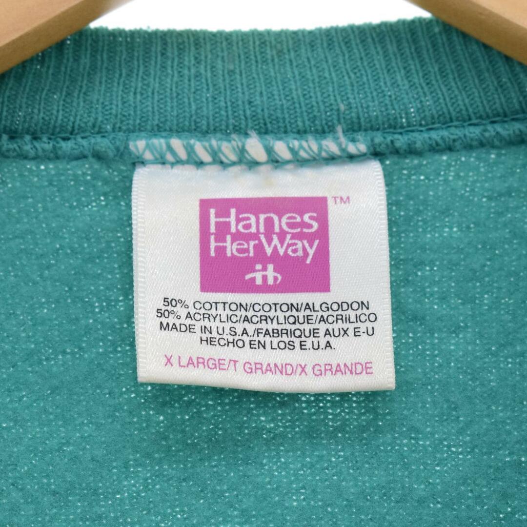 Hanes Her Way 90s USスウェット 花柄トレーナーXXL