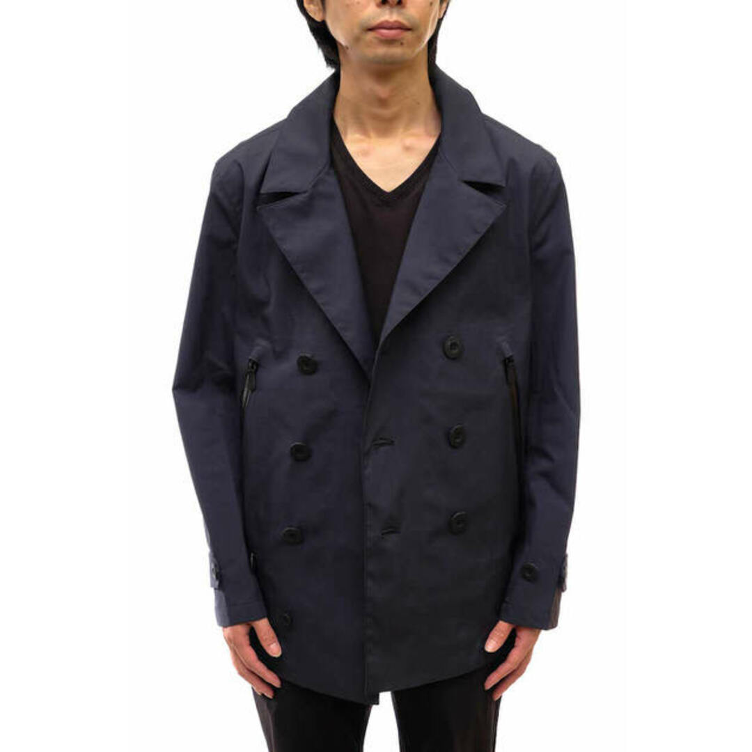 コーチ/COACH Pコート ジャケット JKT アウター メンズ 男性 男性用ポリエステル ネイビー 紺 レザー使用 防水