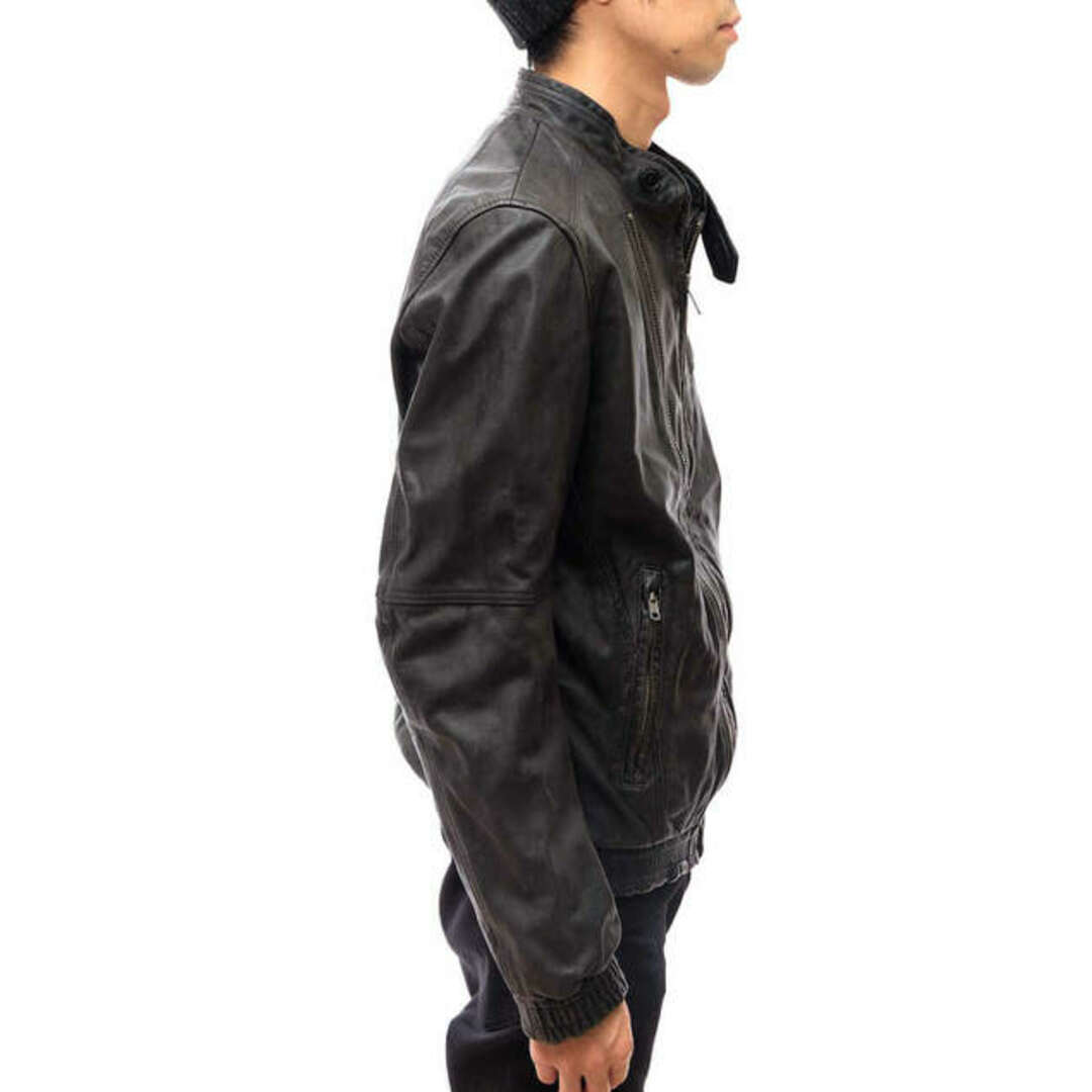 ディーゼル／DIESEL シングルライダース ジャケット JKT アウター メンズ 男性 男性用レザー 革 本革 ブラック 黒 ヴィンテージ加工