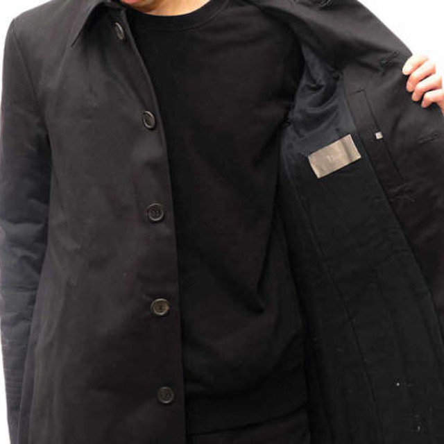 ディオールオム/Dior HOMME ステンカラーコート ジャケット JKT アウター メンズ 男性 男性用コットン 綿 キャンバス ブラック 黒 03AW LUSTER ラスター期 エディ・スリマン Hedi Slimane