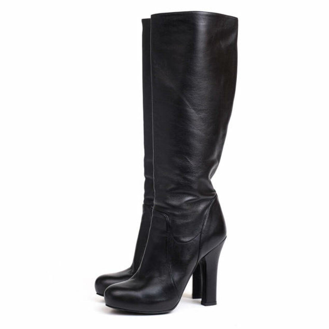 ドルガバ／DOLCE＆GABBANA ロングブーツ シューズ 靴 レディース 女性 女性用レザー 革 本革 ブラック 黒  ハイヒール