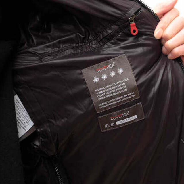 デュベティカ／DUVETICA ダウンジャケット JKT アウター メンズ 男性 男性用ポリエステル ブラック 黒 ORFEO ライダース型  レザー切り替え