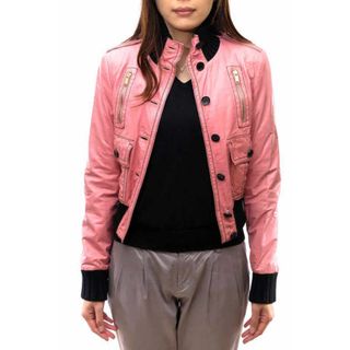 グッチ(Gucci)のグッチ／GUCCI ブルゾン ジャケット JKT アウター レディース 女性 女性用レザー 革 本革 ピンク 牛革 カウレザー マドンナ ボンバージャケット(ロングコート)