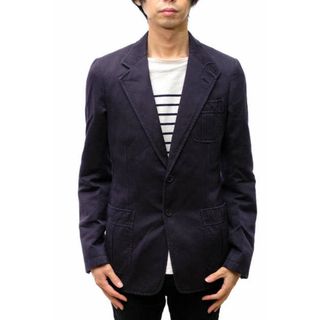 グッチ(Gucci)のグッチ／GUCCI テーラードジャケット ブレザー JKT アウター メンズ 男性 男性用コットン 綿 キャンバス ネイビー 紺 紺ブレ シングルブレスト(ダッフルコート)