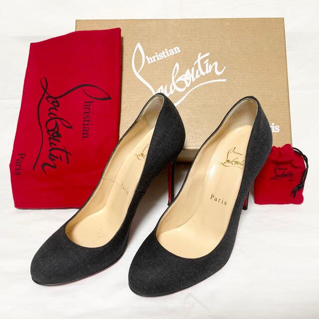 Christian Louboutin(クリスチャンルブタン)の超美品 クリスチャンルブタン キャンバス系 ヒール パンプス 36 23cm レディースの靴/シューズ(ハイヒール/パンプス)の商品写真