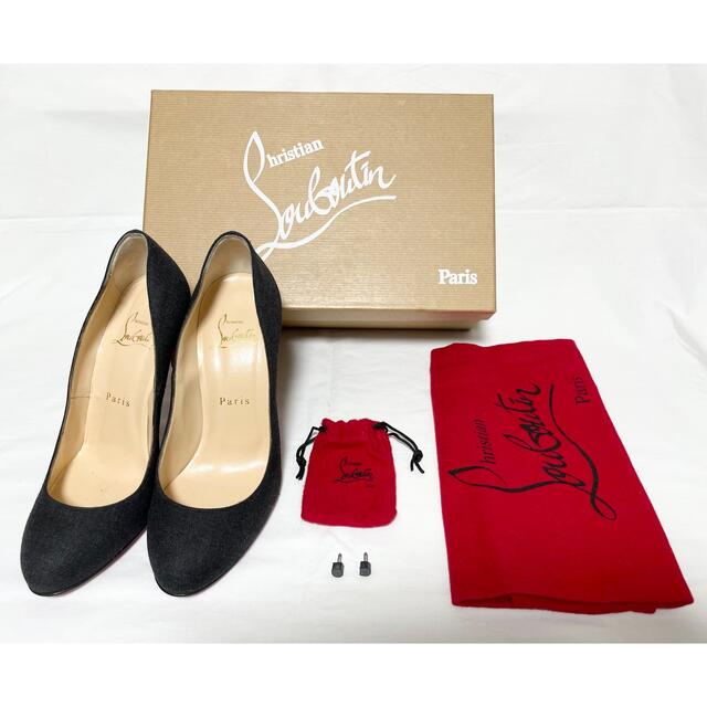 Christian Louboutin(クリスチャンルブタン)の超美品 クリスチャンルブタン キャンバス系 ヒール パンプス 36 23cm レディースの靴/シューズ(ハイヒール/パンプス)の商品写真