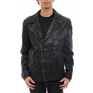 ディーゼル(DIESEL)のディーゼル／DIESEL ダブルライダース ジャケット JKT アウター メンズ 男性 男性用レザー 革 本革 ブラック 黒  ウォッシュ加工(ダッフルコート)