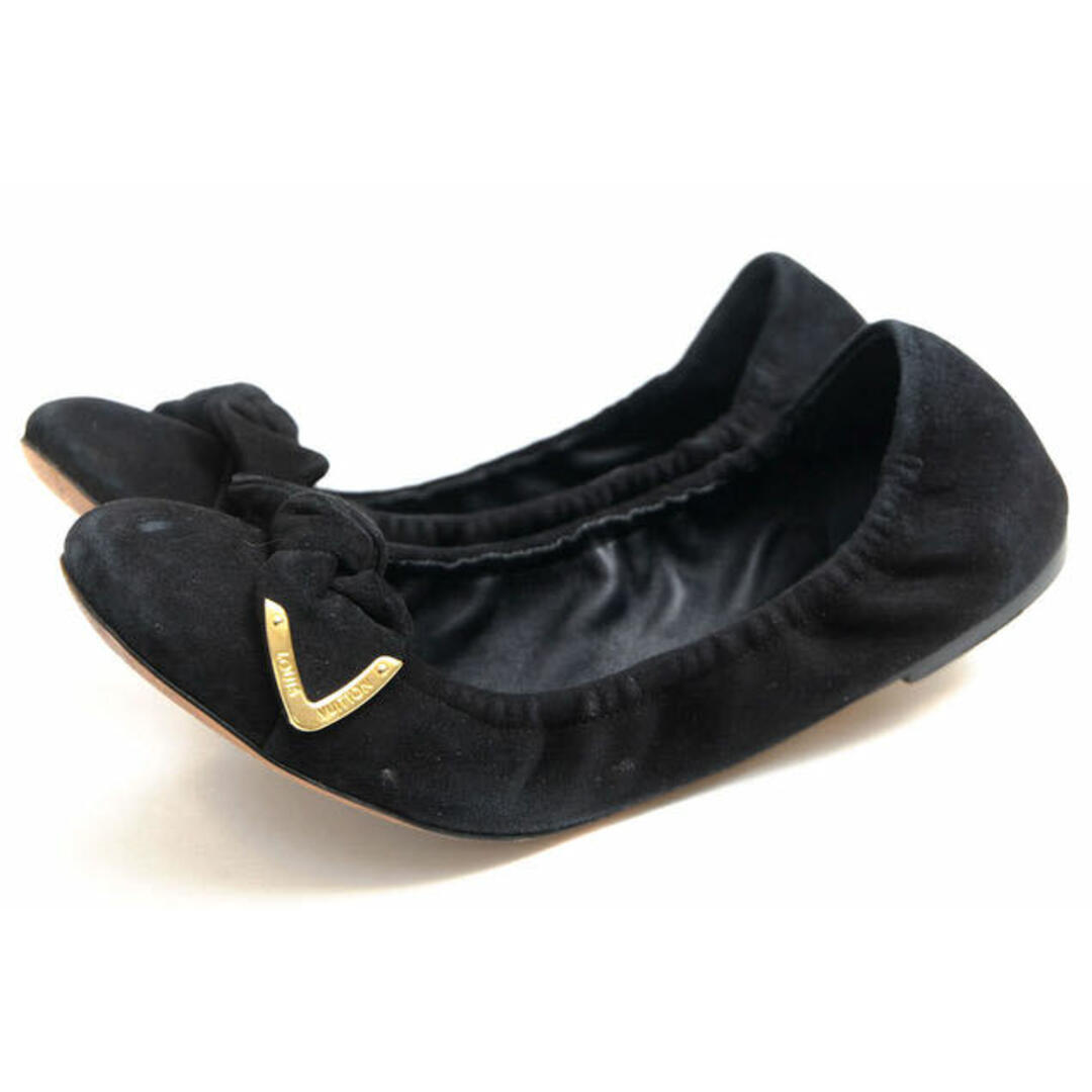 LOUIS VUITTON(ルイヴィトン)のヴィトン／Louis Vuitton パンプス シューズ 靴 レディース 女性 女性用スエード スウェード レザー 革 本革 ブラック 黒  バレエシューズ レディースの靴/シューズ(ハイヒール/パンプス)の商品写真