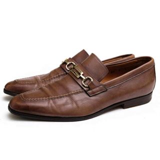 サントーニ(Santoni)のサントーニ／Santoni ビットローファー シューズ 靴 メンズ 男性 男性用レザー 革 本革 ブラウン 茶  8441 05 F 6 アンティーク加工(ドレス/ビジネス)