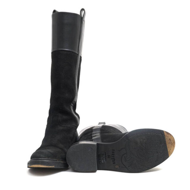 サルトル／SARTORE ロングブーツ シューズ 靴 レディース 女性 女性用スエード スウェード レザー 革 本革 ブラック 黒  プレーントゥ 乗馬ブーツ ジョッキーブーツ