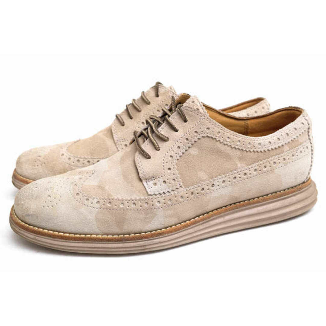 コールハーン／COLE HAAN シューズ 靴 メンズ 男性 男性用スエード スウェード レザー 革 本革 ベージュ  C12505 LUNARGRAND WING TIP ルナグラウンド ウイングチップ ウイングチップ 迷彩・カモフラージュ柄