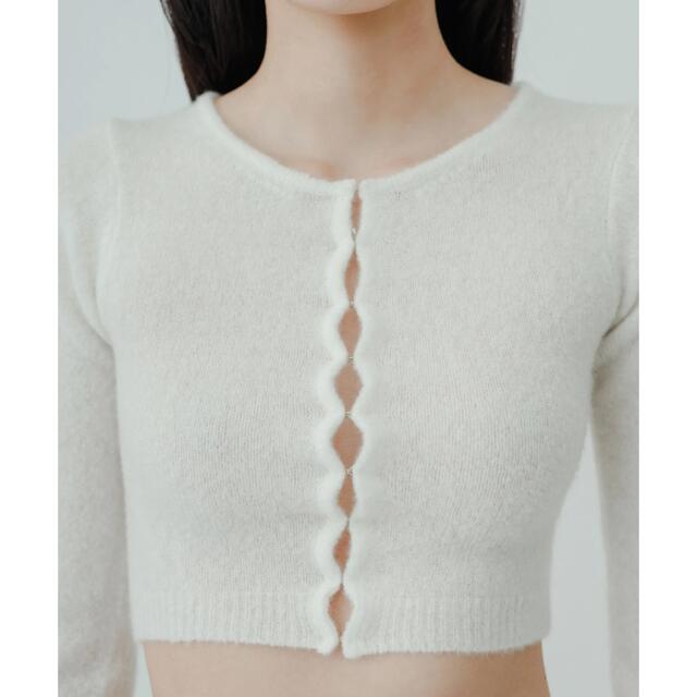 yo biotop Cashmere hook cardigan ホワイト yo biotop Cashmere hook cardigan ホワイト