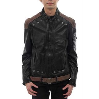 ディーゼル(DIESEL)のディーゼル／DIESEL シングルライダース ジャケット JKT アウター メンズ 男性 男性用レザー 革 本革 ブラック 黒  ウォッシュ加工(ダッフルコート)