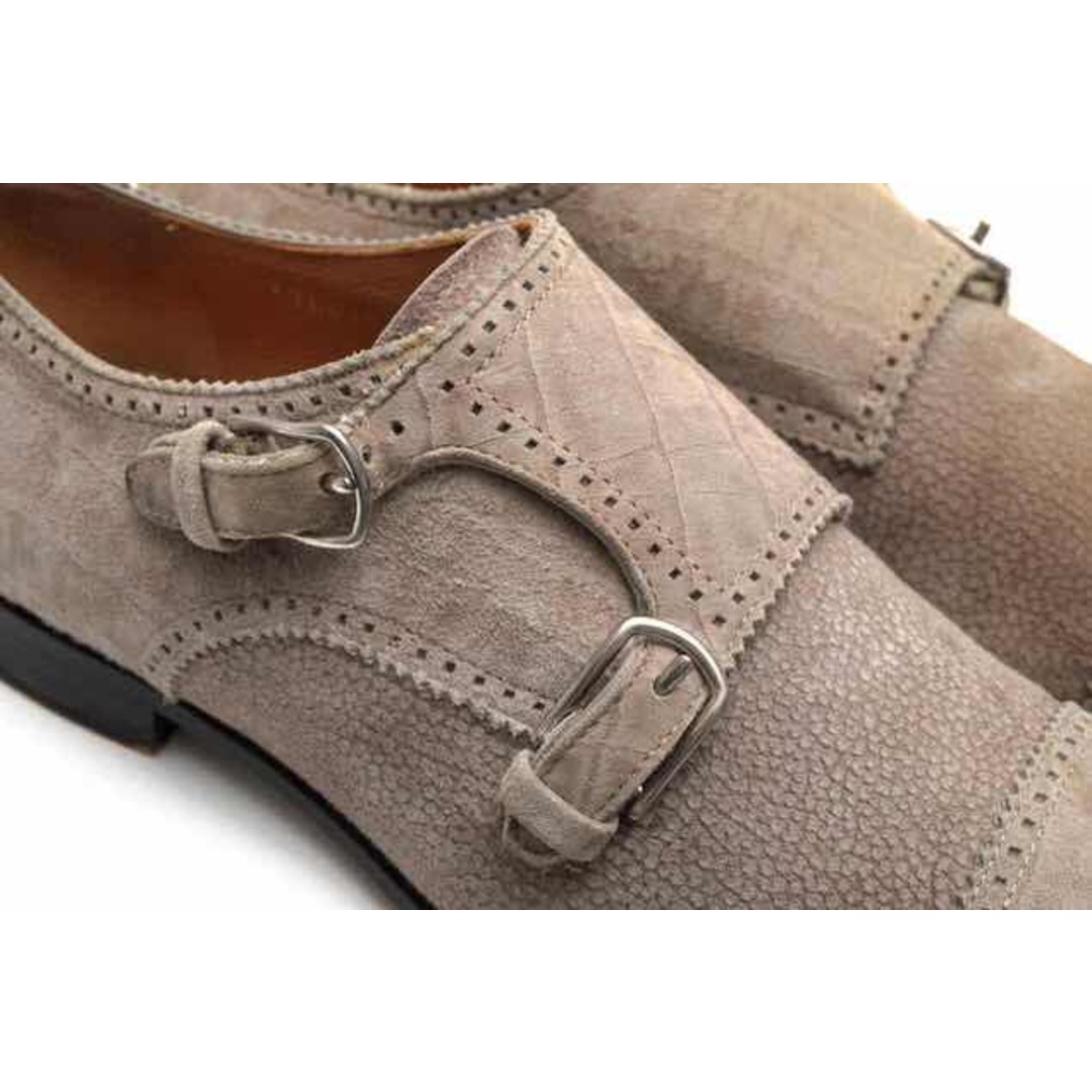Armani(アルマーニ)のアルマーニ／GIORGIO ARMANI シューズ ビジネスシューズ 靴 ビジネス メンズ 男性 男性用スエード スウェード レザー 革 本革 グレー 灰色  X2L018 キャップトゥ ダブルモンクストラップ クロコ型押し メンズの靴/シューズ(ドレス/ビジネス)の商品写真