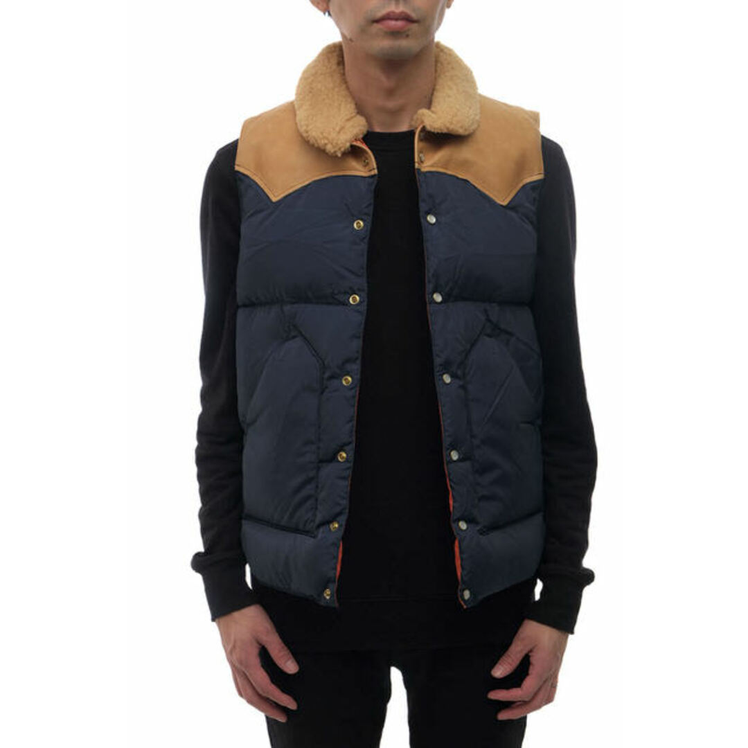 ロッキーマウンテン フェザーベッド/Rocky Mountain Featherbed ダウンベスト ダウンジャケット JKT アウター メンズ 男性 男性用ナイロン レザー 革 本革 ネイビー 紺 クリスティベスト ボア 定番