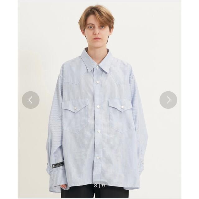 jieda STRIPE OVERSIZED WESTAN SHIRTS