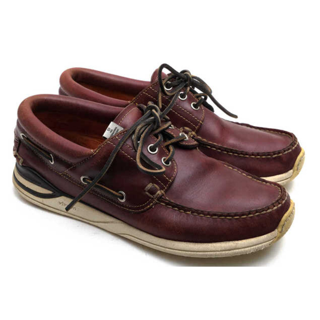 visvim ビズビム サイズ:27.5cm 23SS WALLACE DECK-FOLK レザー デッキシューズ ダークブラウン US9.5 靴 ブランド【メンズ】【美品】