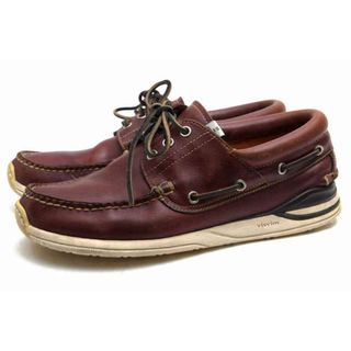 visvim ビズビム サイズ:27.5cm 23SS WALLACE DECK-FOLK レザー デッキシューズ ダークブラウン US9.5 靴 ブランド【メンズ】【美品】